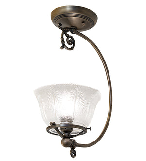 12.5"W Revival Auburn Wheat Gas Reproduction Semi-Flushmount