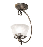12.5"W Revival Auburn Wheat Gas Reproduction Semi-Flush Mount