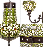 60"W Grand Tulip Medallion 6 Arm Tiffany Floral Chandelier