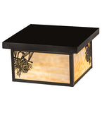12"Sq Hyde Park Winter Pine Outdoor Flush Mount