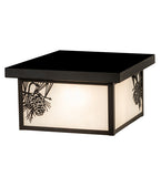 17"W Hyde Park Winter Pine Outdoor Flush Mount