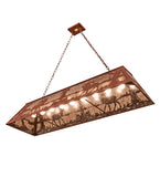 61"L Elk At Lake Rustic Island/Billiard Oblong Pendant