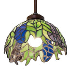 8"W Tiffany Honey Locust Floral Mini Pendant