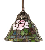8"W Tiffany Rosebush Floral Mini Pendant