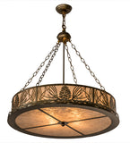 30"W Mountain Pine Rustic Lodge Inverted Pendant