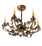 19"W Oak Leaf & Acorn 6 Lt Lodge Chandelier