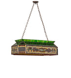 40"L Tiffany Gold Fringe Island/Billiard Pendant