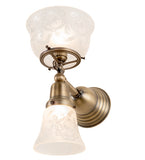 7"W Revival Auburn Wreath & Garland 2 Lt Gas & Electric Wall Sconce