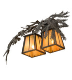 17"W Pine Branch Valley View 2 Lt Rustic Lodge Wall Sconce