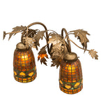 18"W Tiffany Acorn 2 Lt Oak Leaf Wall Sconce