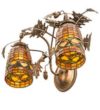18"W Tiffany Acorn 2 Lt Oak Leaf Wall Sconce