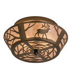 16"W Elk On The Loose Flush Mount