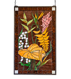 20"W X 32"H Tropic Floral Stained Glass Window