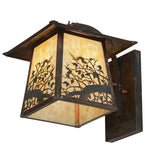 12"W Stillwater Apple Blossom Curved Arm Outdoor Wall Sconce