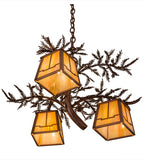 28"W Pine Branch Valley View 3 Lt Lodge Chandelier
