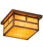 12"Sq Hyde Park "T" Mission Outdoor Flush Mount