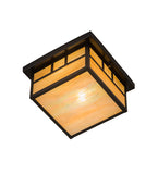 12"Sq Hyde Park Double Bar Mission Outdoor Flush Mount