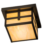 10"Sq Hyde Park Cross Mission Outdoor Flush Mount