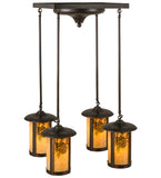 27"W Fulton Winter Pine 4 Lt Semi-Flush Mount