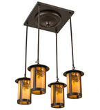 27"W Fulton Winter Pine 4 Lt Semi-Flush Mount
