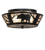 16"W Bear on the Loose Flush Mount