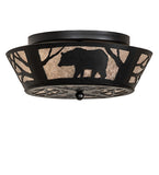 16"W Bear on the Loose Flush Mount
