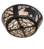 16"W Bear on the Loose Flush Mount
