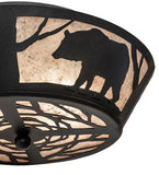 16"W Bear on the Loose Flush Mount