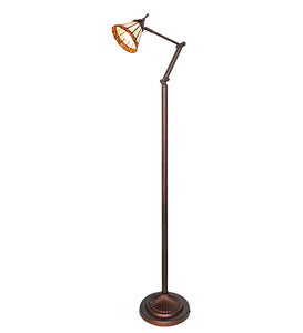 60"H Prairie Mission Adjustable Tiffany Floor Lamp