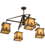 38"W Stillwater Mountain Pine 4 Lt Chandelier