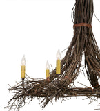 36"W Rustic Twigs 6 Lt Chandelier