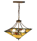 17"Sq Pinecone Ridge Tiffany Lodge Inverted Pendant