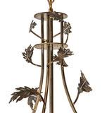 63"W Tiffany Greenbriar Oak 9 Arm Lodge Chandelier