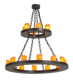 36"W Loxley 18 Lt Two Tier Rustic Gothic Chandelier