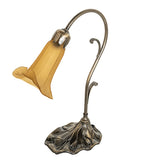 15"H Amber Pond Lily Accent Lamp