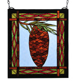 16"W X 18"H Pinecone Stained Glass Window