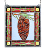 16"W X 18"H Pinecone Stained Glass Window