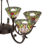 32"W Tiffany Rosebush 6 Lt Chandelier