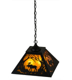 16"Sq Rustic Lodge Moose At Dawn Wildlife Pendant