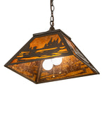 16"Sq Canoe At Lake Pendant