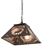 16"Sq Elk At Dawn Ceiling Pendant