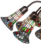 24"H Stained Glass Multicolored Pond Lily 10 Lt Table Lamp