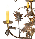 39"W Greenbriar Oak 9 Arm Tiffany Lodge Chandelier