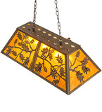 36"L Oak Leaf & Acorn Island/Billiard Oblong Pendant