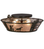 25"W Quail Hunter W/Dog Wildlife Flush Mount