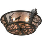 25"W Quail Hunter W/Dog Wildlife Flush Mount