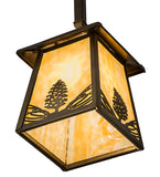 7"Sq Mountain Pine Rustic Lodge Mini Pendant