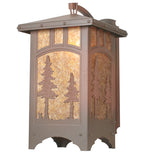 19"W Tall Pines Curved Arm Outdoor Sconce