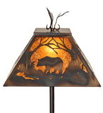 62" High Bear at Dawn Antlers Floor Lamp