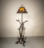 62" High Bear at Dawn Antlers Floor Lamp